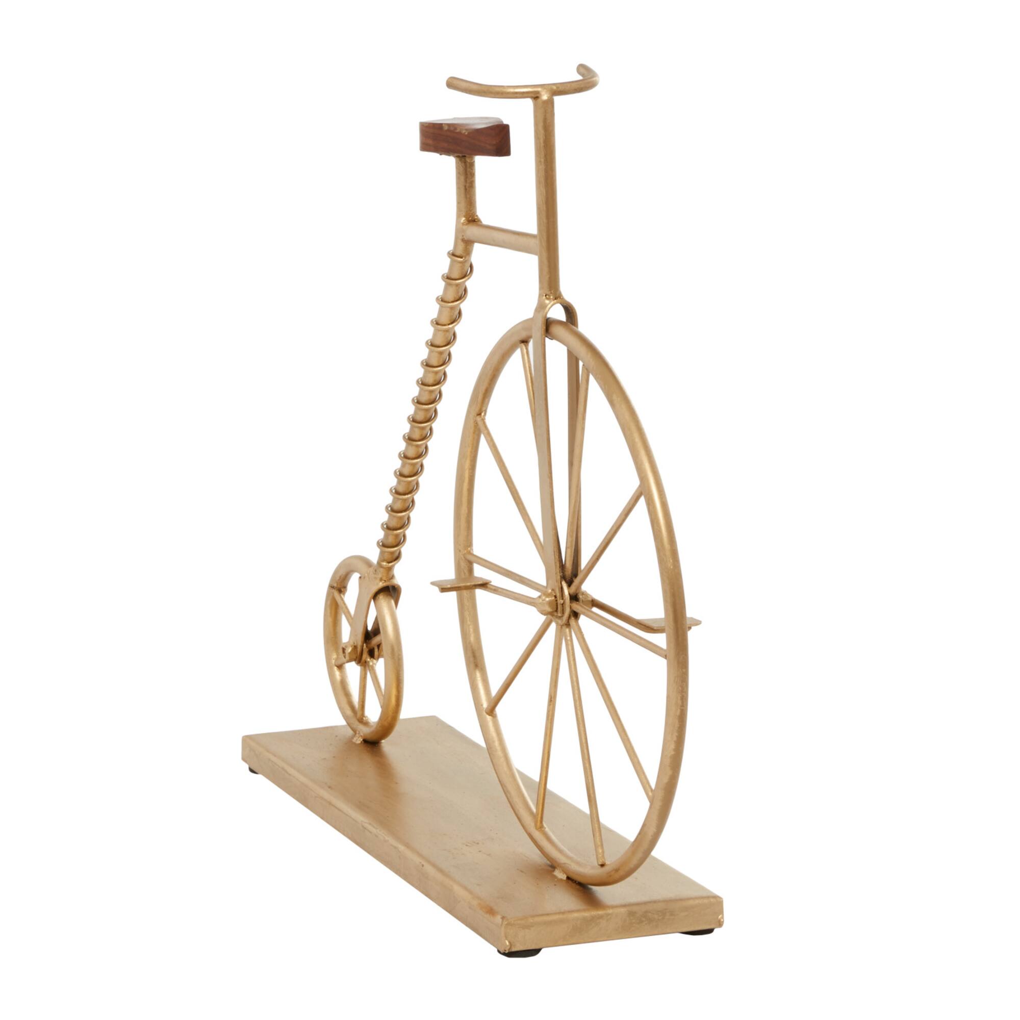 17" Gold Metal Traditional Bicycle Sculpture